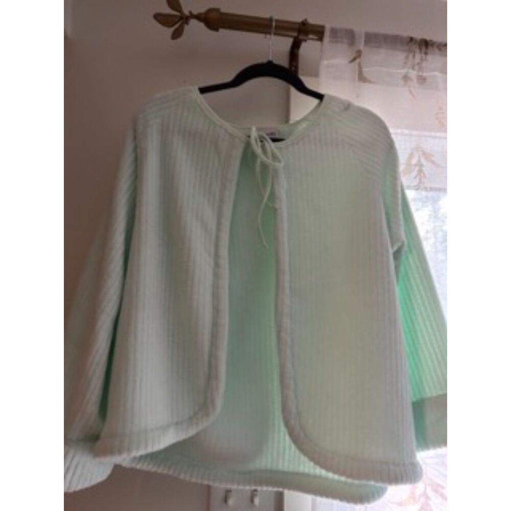Go Softly Mint Green Fleece Lounge Top Women’s Large Soft Cozy Sleepwear